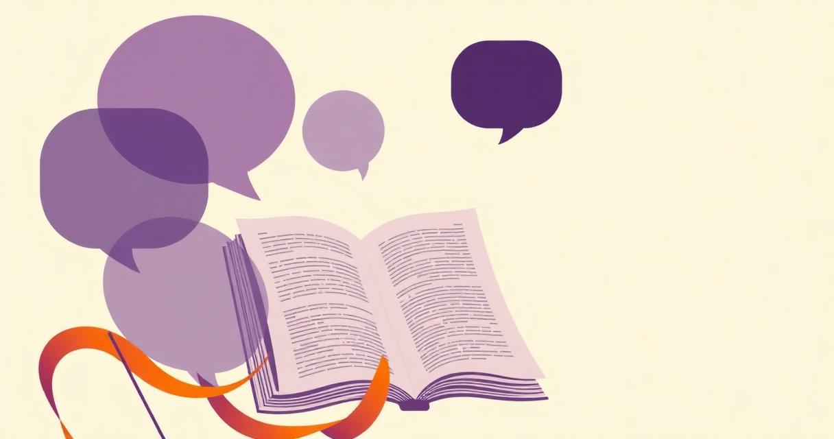 Editorial illustration of speech bubbles and an open newspaper representing media coverage and awareness